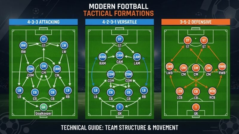 Football Formations Explained: 4-3-3, 4-2-3-1, 3-5-2 and When Teams Use Them