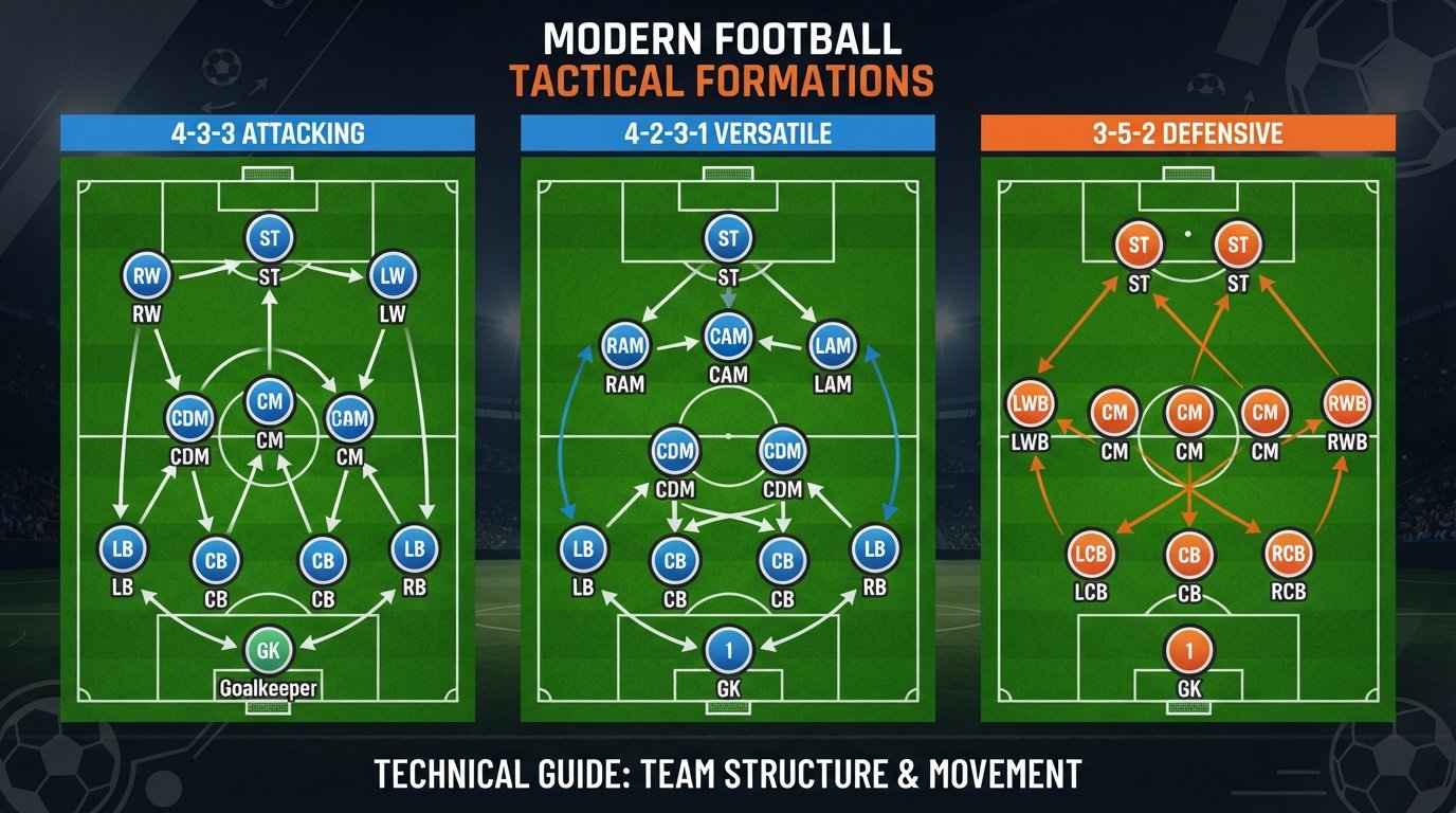 Football Formations Explained: 4-3-3, 4-2-3-1, 3-5-2 and When Teams Use Them